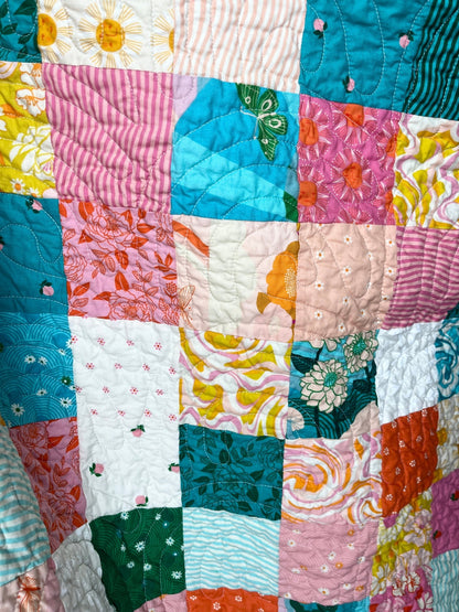 Rise and Shine Patchwork Large Throw Quilt - The QuilTea Corner