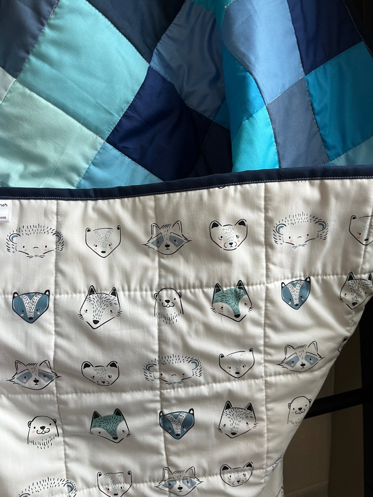 Shades of Blue Patchwork Baby Boy Quilt – Handmade - The QuilTea Corner