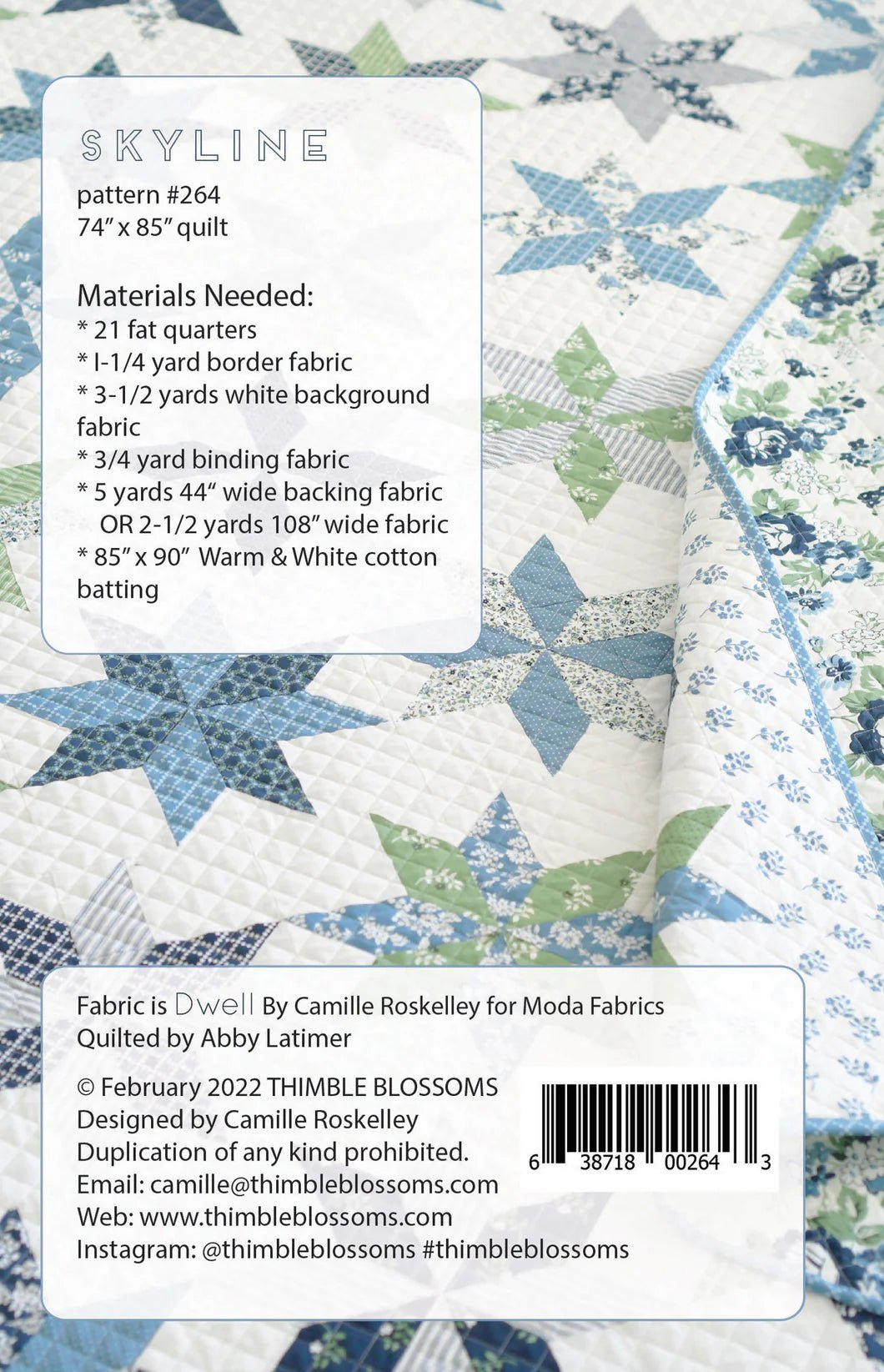 SkyLine Paper Pattern By Thimble Blossoms - The QuilTea Corner
