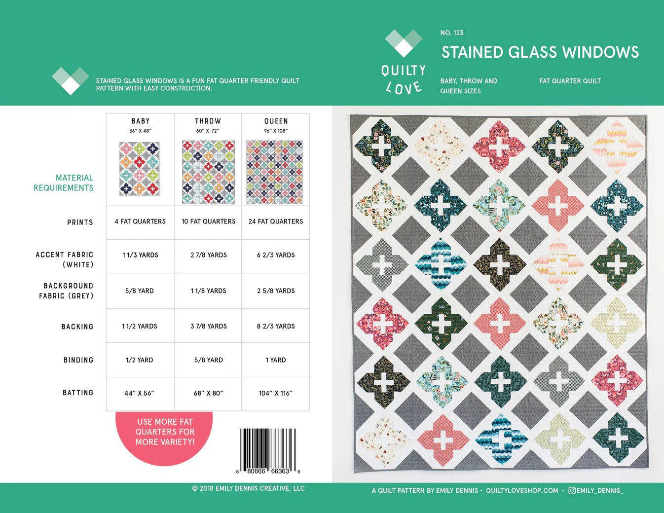 Stained Glass Windows PAPER Quilt Pattern - The QuilTea Corner