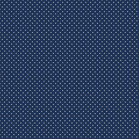 Swiss Dot Navy | 1/2 yard - The QuilTea Corner