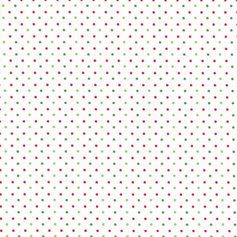 Swiss Dot on White | Christmas 1/2 yard - The QuilTea Corner