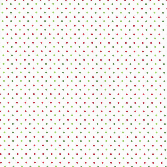 Swiss Dot on White | Christmas 1/2 yard - The QuilTea Corner