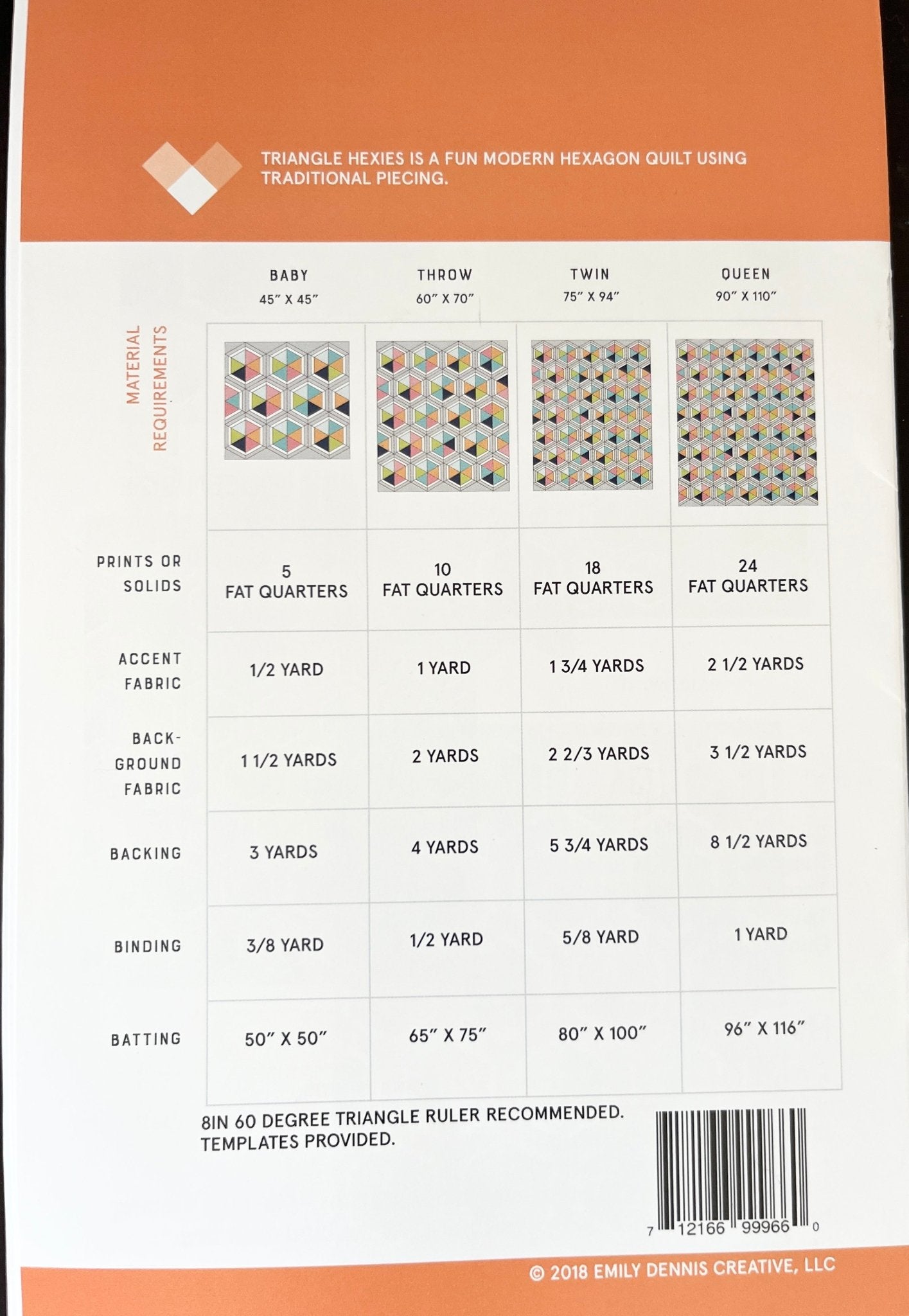 Triangle Hexies PAPER Quilt Pattern - The QuilTea Corner
