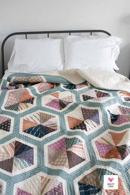 Triangle Hexies PAPER Quilt Pattern - The QuilTea Corner