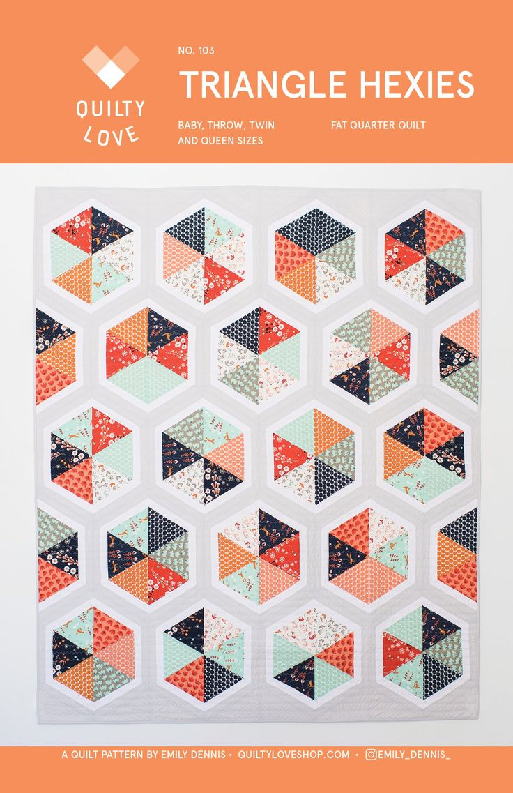 Triangle Hexies PAPER Quilt Pattern - The QuilTea Corner
