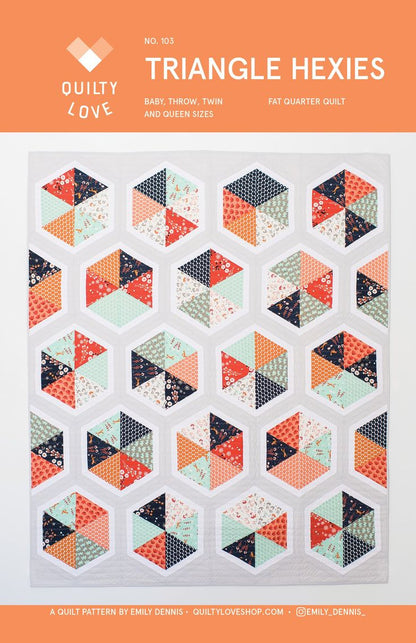 Triangle Hexies PAPER Quilt Pattern - The QuilTea Corner