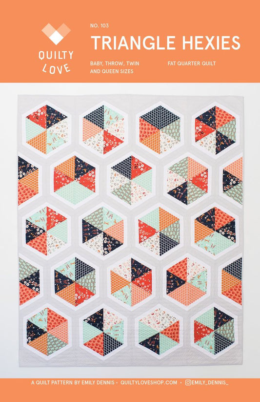 Triangle Hexies PAPER Quilt Pattern - The QuilTea Corner