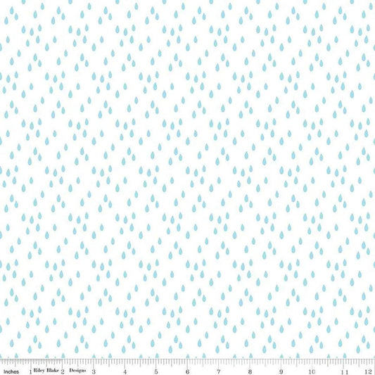 Two by Two Rainy Day | White 1/2 yard - The QuilTea Corner