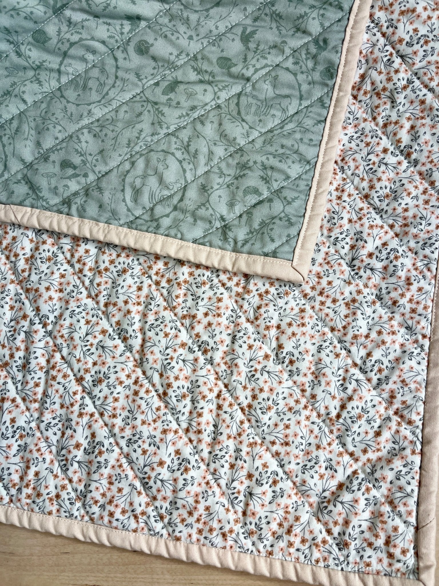 Wildflower Baby Crib Quilt: Forest Animals - The QuilTea Corner