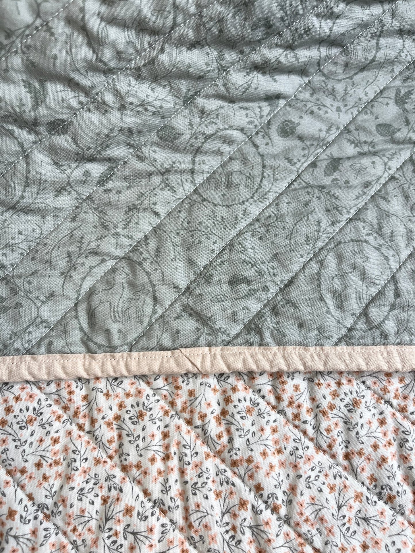 Wildflower Baby Crib Quilt: Forest Animals - The QuilTea Corner