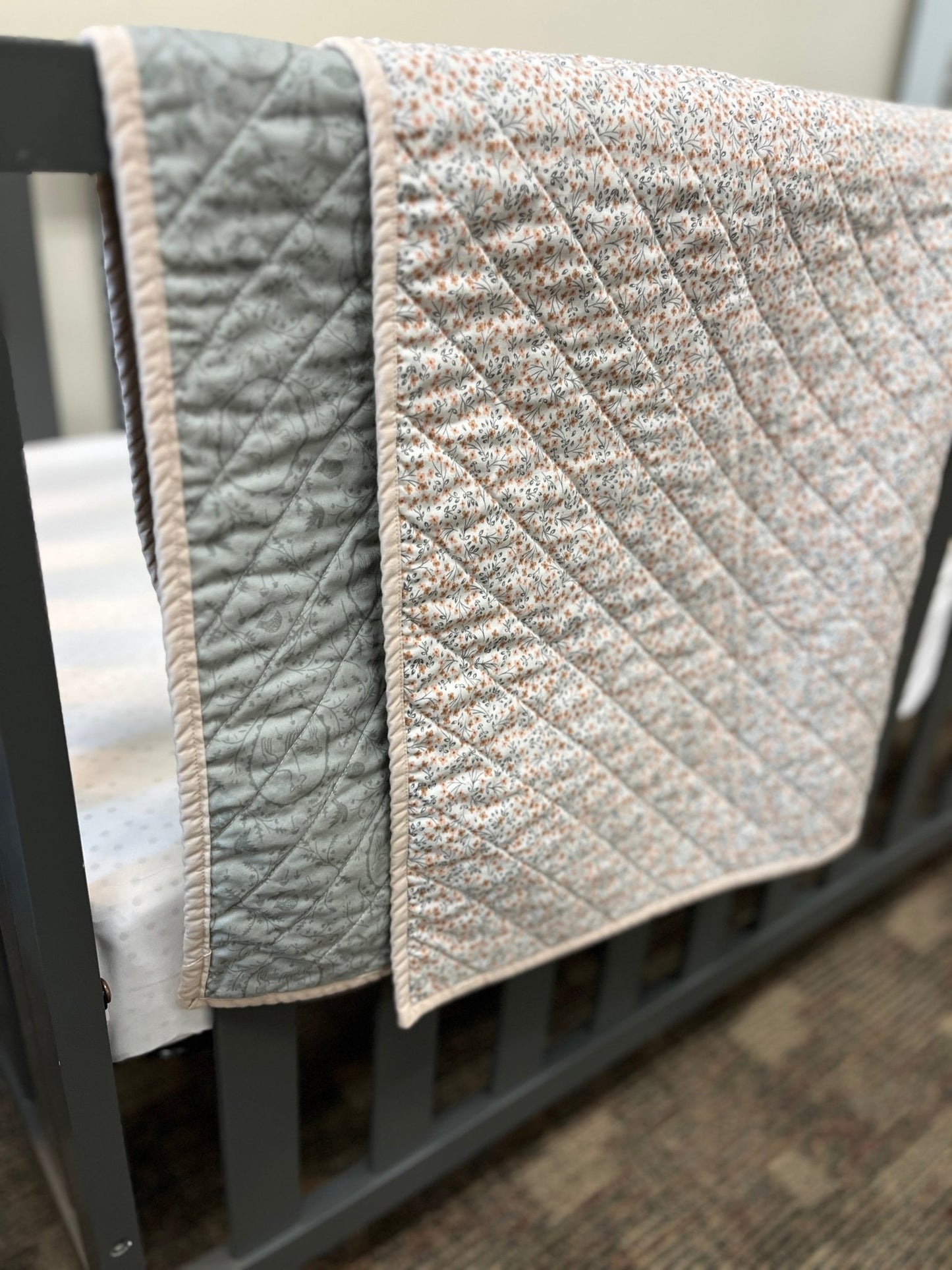 Wildflower Baby Crib Quilt: Forest Animals - The QuilTea Corner