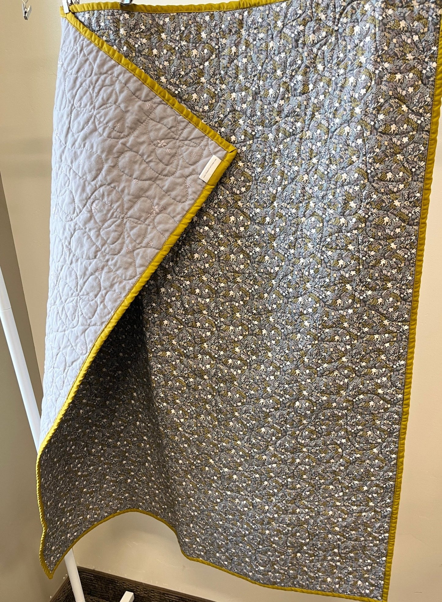 Wildflower Purple and Grey Wholecloth Quilt with Grandpa and Me Book Bundle - The QuilTea Corner