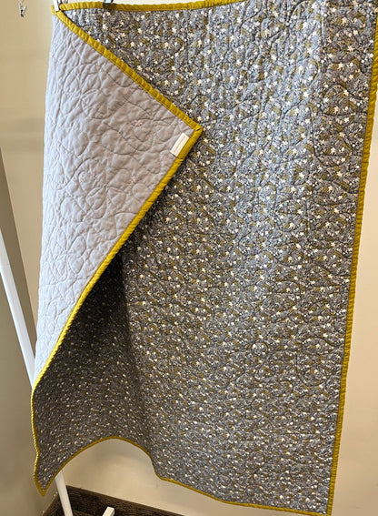 Wildflower Purple and Grey Wholecloth Quilt with Grandpa and Me Book Bundle - The QuilTea Corner