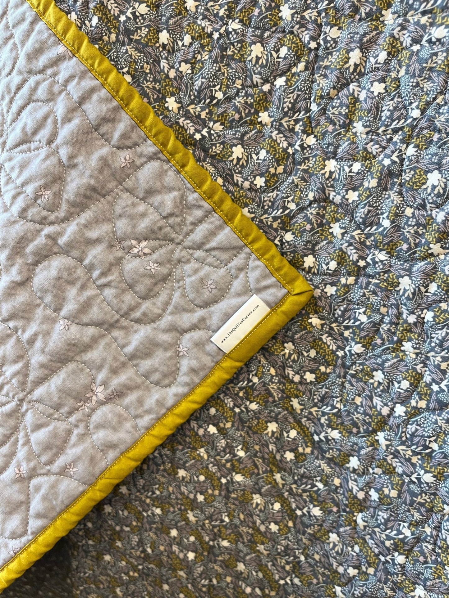 Wildflower Purple and Grey Wholecloth Quilt with Grandpa and Me Book Bundle - The QuilTea Corner