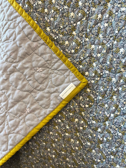 Wildflower Purple and Grey Wholecloth Quilt with Grandpa and Me Book Bundle - The QuilTea Corner