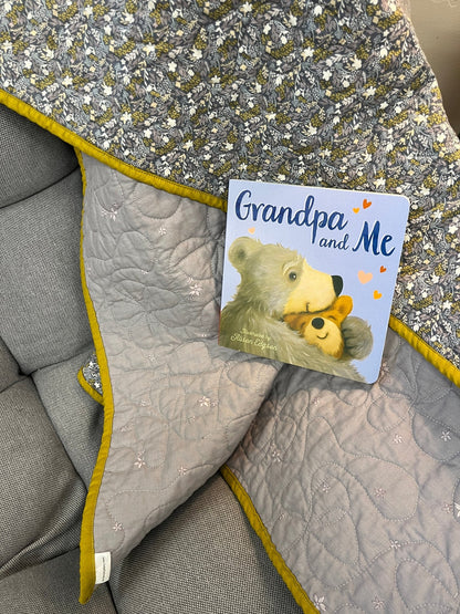 Wildflower Purple and Grey Wholecloth Quilt with Grandpa and Me Book Bundle - The QuilTea Corner