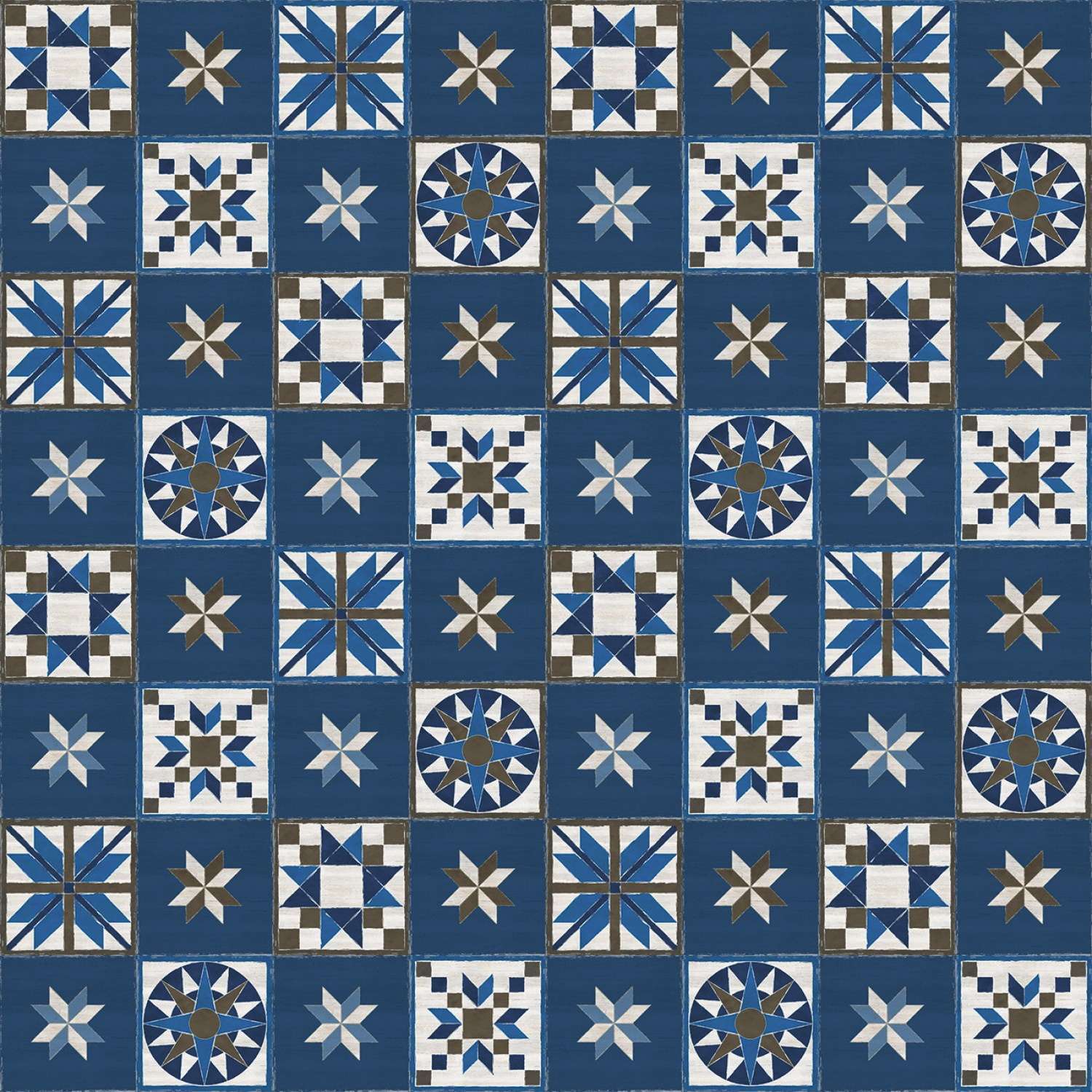 Winter Barn Quilts - Quilt Block | Dark Blue 1/2 yard - The QuilTea Corner