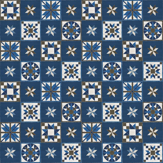 Winter Barn Quilts - Quilt Block | Dark Blue 1/2 yard - The QuilTea Corner