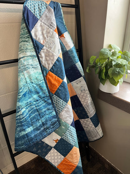 Woodland Mountain Baby Crib Quilt - The QuilTea Corner