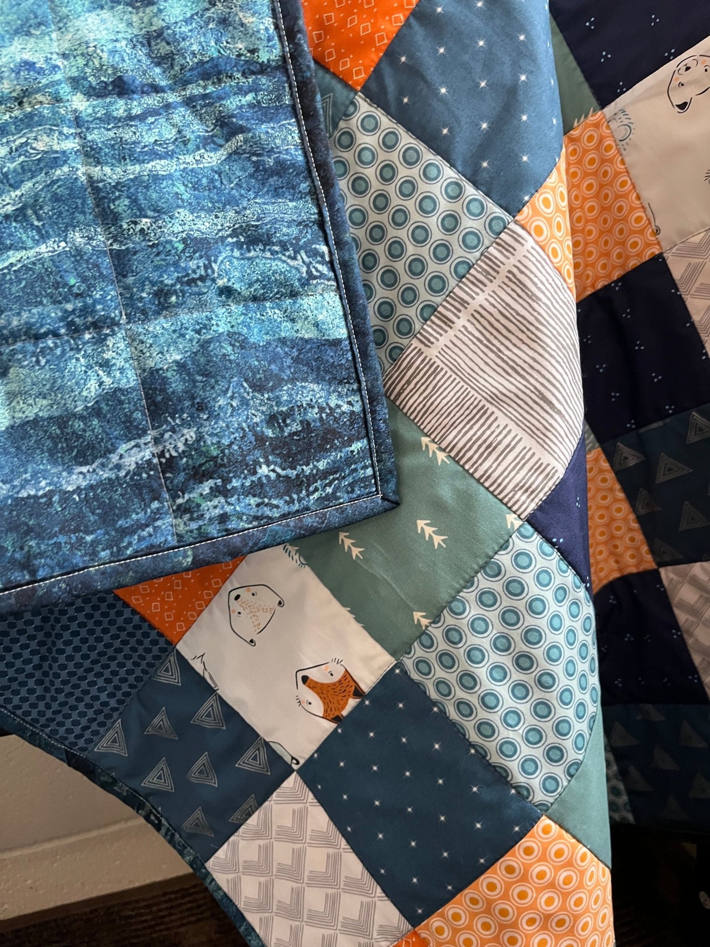 Woodland Mountain Baby Crib Quilt - The QuilTea Corner