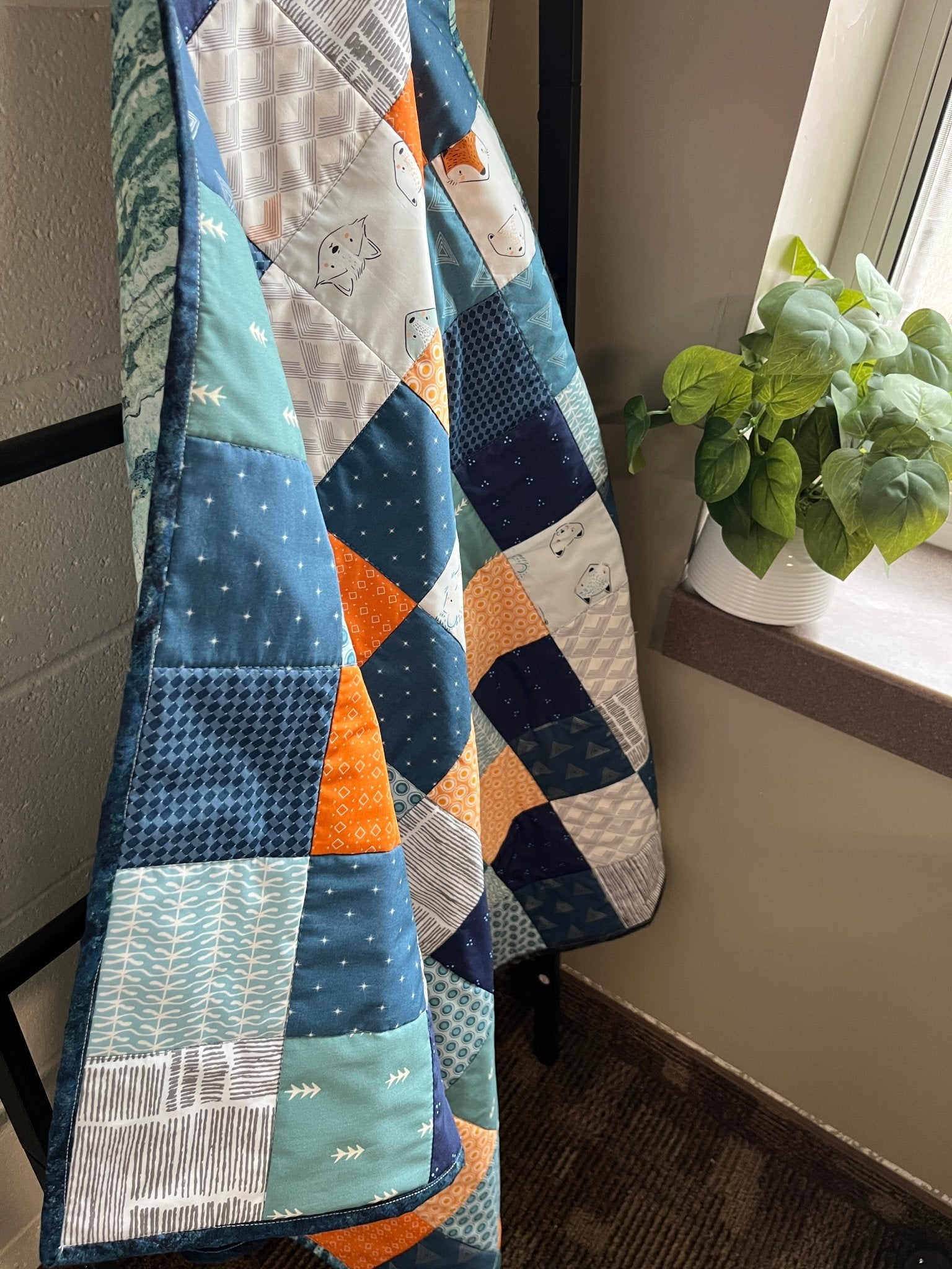 Woodland Mountain Baby Crib Quilt - The QuilTea Corner