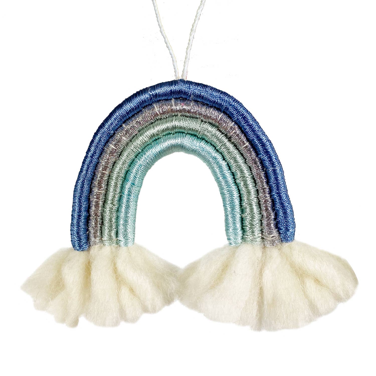 Blue & Silver Rainbow Wrap Ornament - The QuilTea Corner