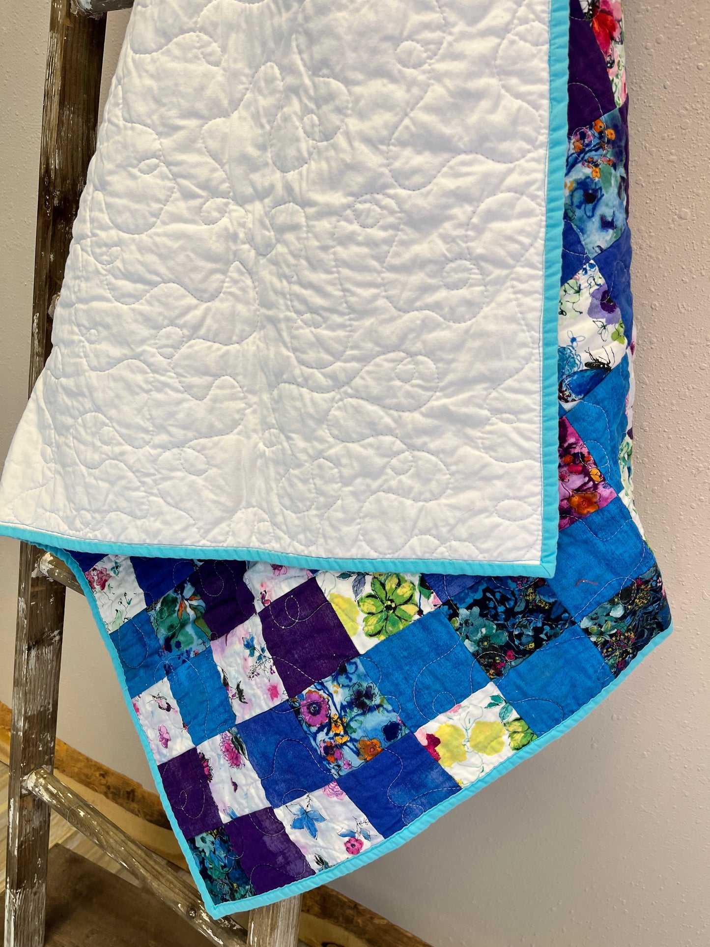 Butterfly Girls Square Patchwork Handmade Baby Quilt - The QuilTea Corner