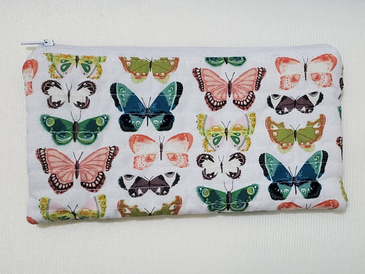 Butterfly Quilted Pencil/Accessory Bag - The QuilTea Corner