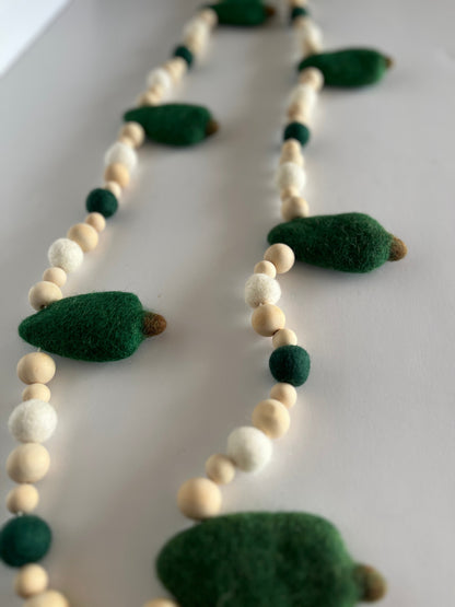 Felt Wood Bead Tree Garland - The QuilTea Corner