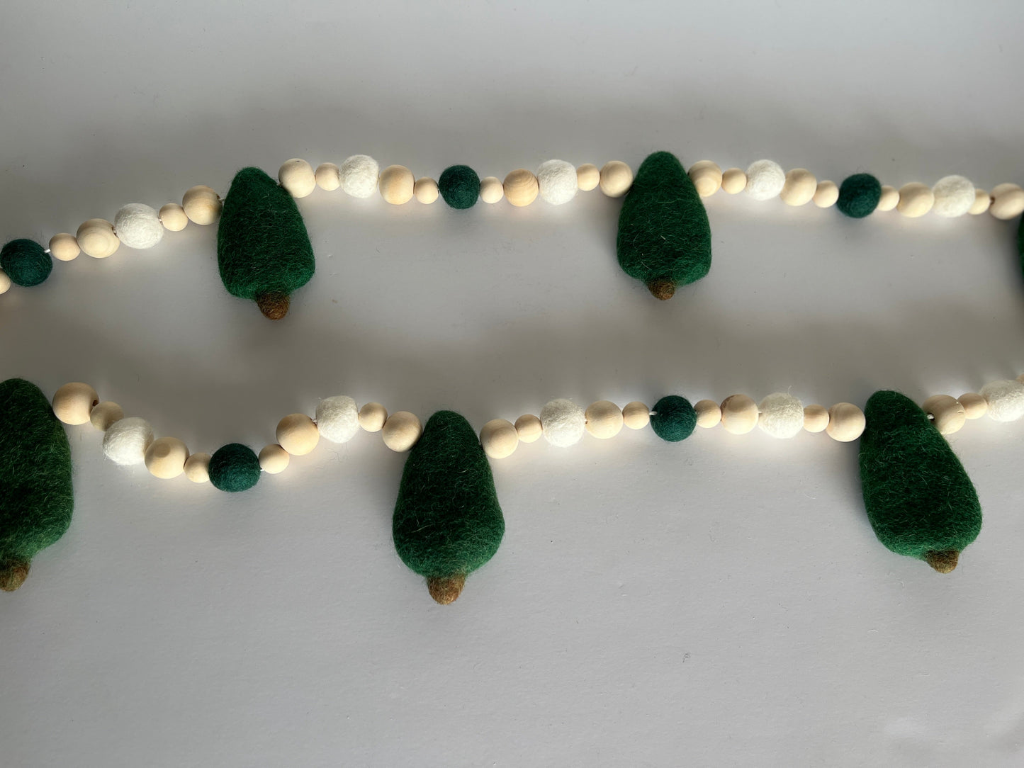 Felt Wood Bead Tree Garland - The QuilTea Corner