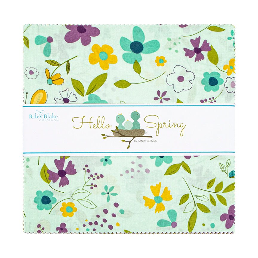 Hello Spring 10 inch Stacker Layer Cake Fabric - The QuilTea Corner