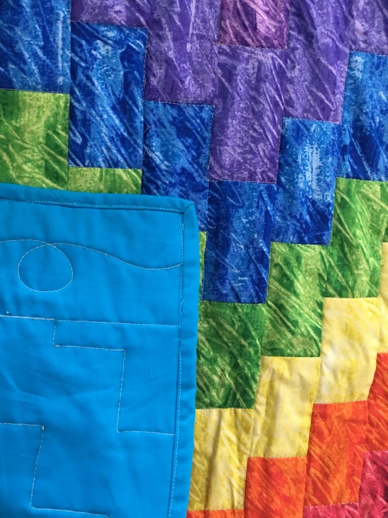 Quick Trip Rainbow Baby Baby Quilt Throw - The QuilTea Corner