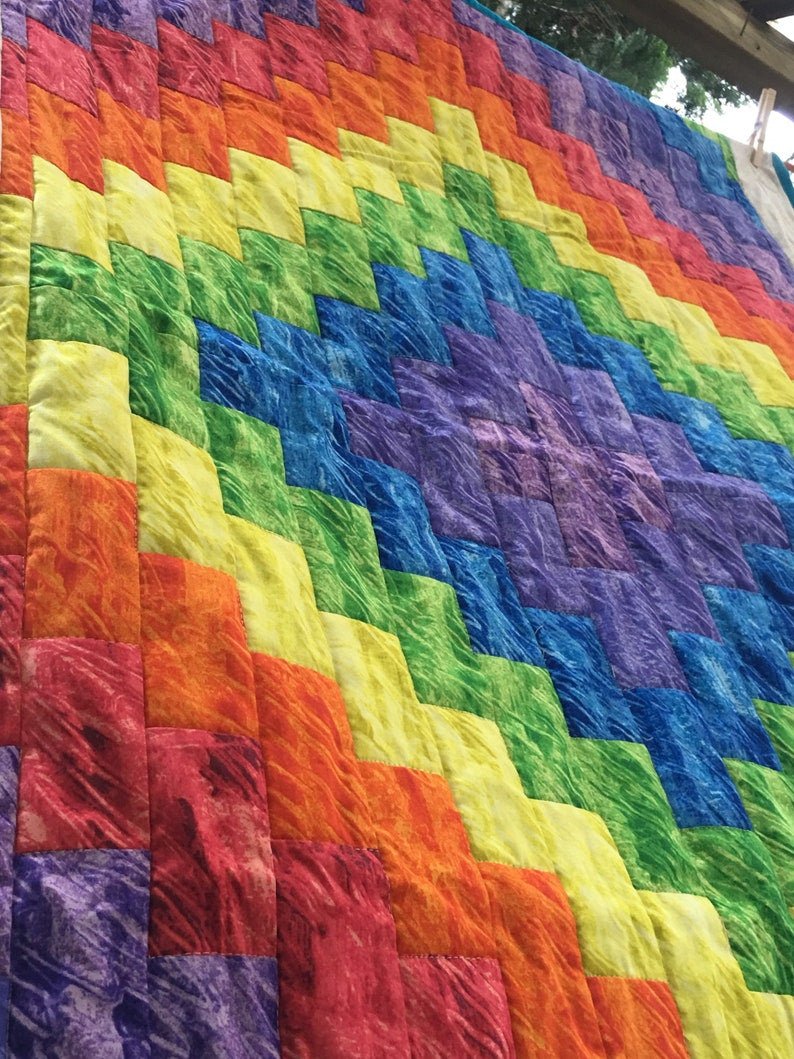 Quick Trip Rainbow Baby Baby Quilt Throw - The QuilTea Corner