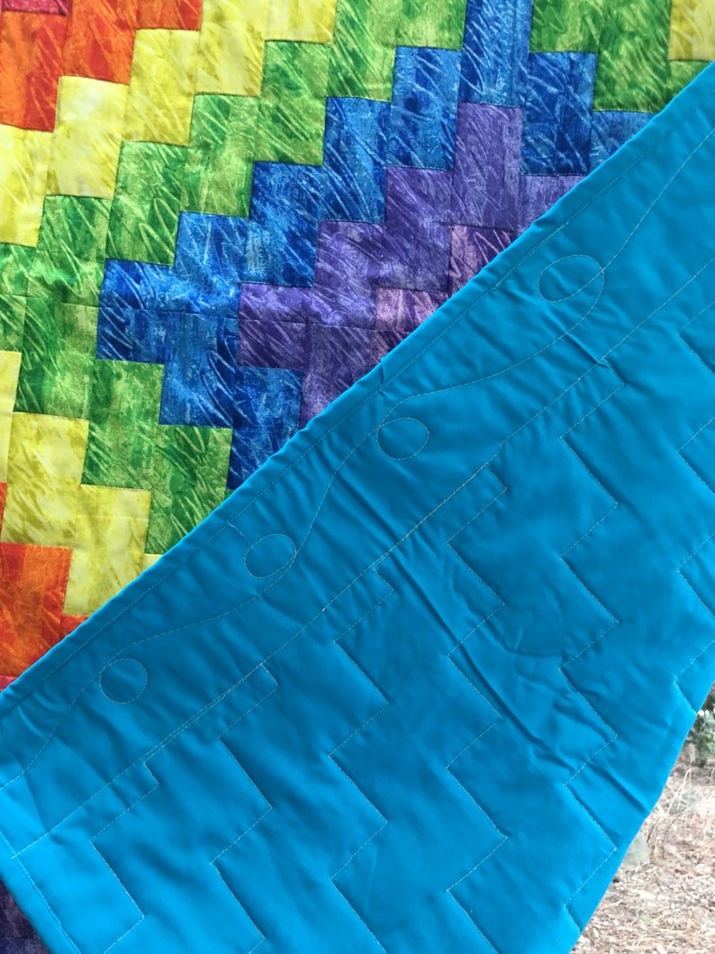 Quick Trip Rainbow Baby Baby Quilt Throw - The QuilTea Corner