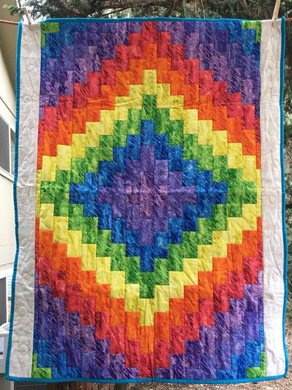 Quick Trip Rainbow Baby Baby Quilt Throw - The QuilTea Corner