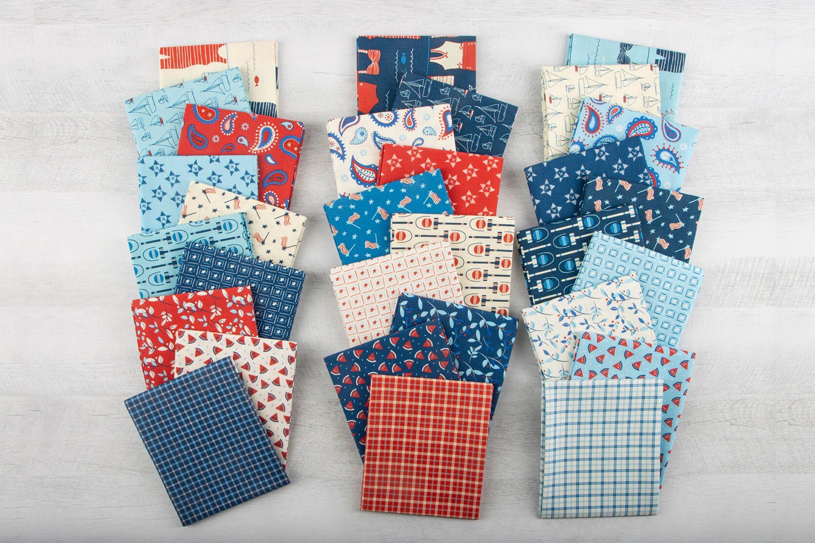 Red White and Bang 5" Stacker Precut Charm Pack - The QuilTea Corner