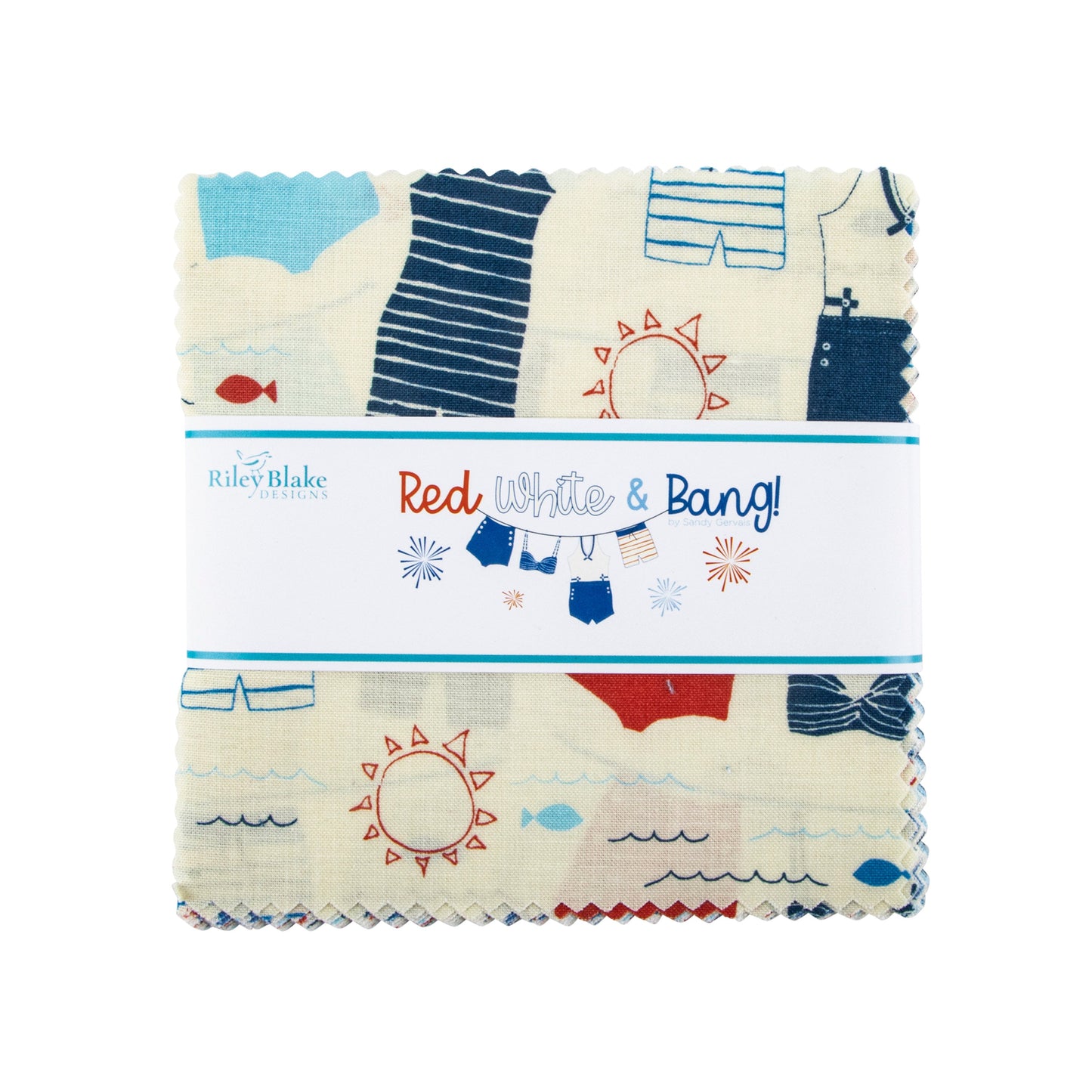 Red White and Bang 5" Stacker Precut Charm Pack - The QuilTea Corner